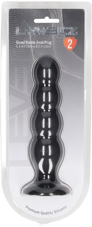 Levelz Quad Rattle Liquide Silicone Plug Anal - XL - Noir