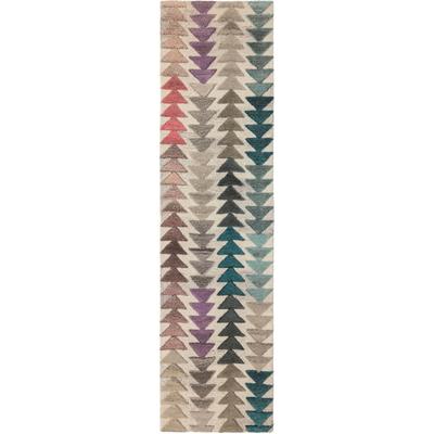 Läufer FLAIR RUGS "Archer 3D Effekt", bunt (multi), B:60cm H:10mm L:230cm, Wolle, Teppiche, Läufer, Wolle, Teppichläufer, Wohnzimmer, Schlafzimmer, Esszimmer