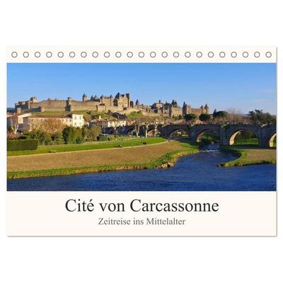 Cite von Carcassonne - Zeitreise ins Mittelalter (Tischkalender 2027 DIN A5 quer), CALVENDO Monatskalender