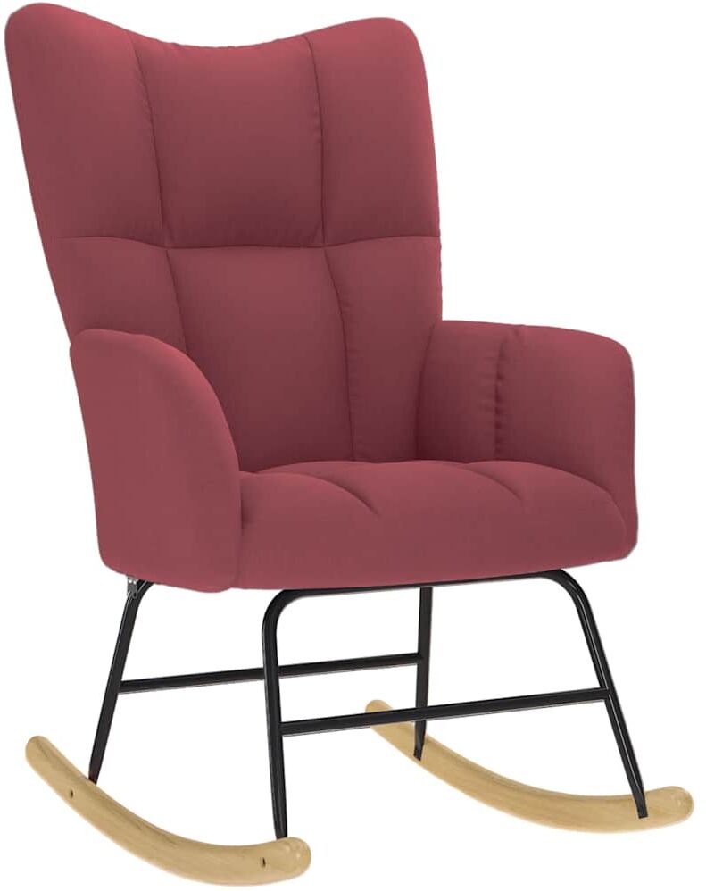 vidaXL Chaise à bascule Rouge bordeaux Tissu