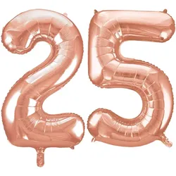 XL Folienballon roségold Zahl 25