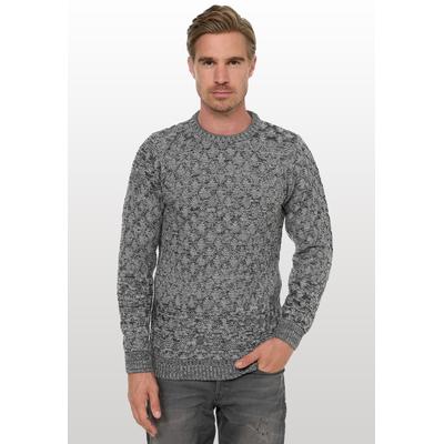 Strickpullover RUSTY NEAL, Herren, Gr. 3XL, grau, 70% Polyacryl, 30% Baumwolle, meliert, normal, Rundhals, Pullover Strickpullover, mit schönem Muster