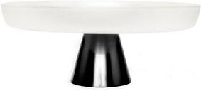 Classic Touch White Glass Cake Plate on Gold/Black Stem (2 Sizes)