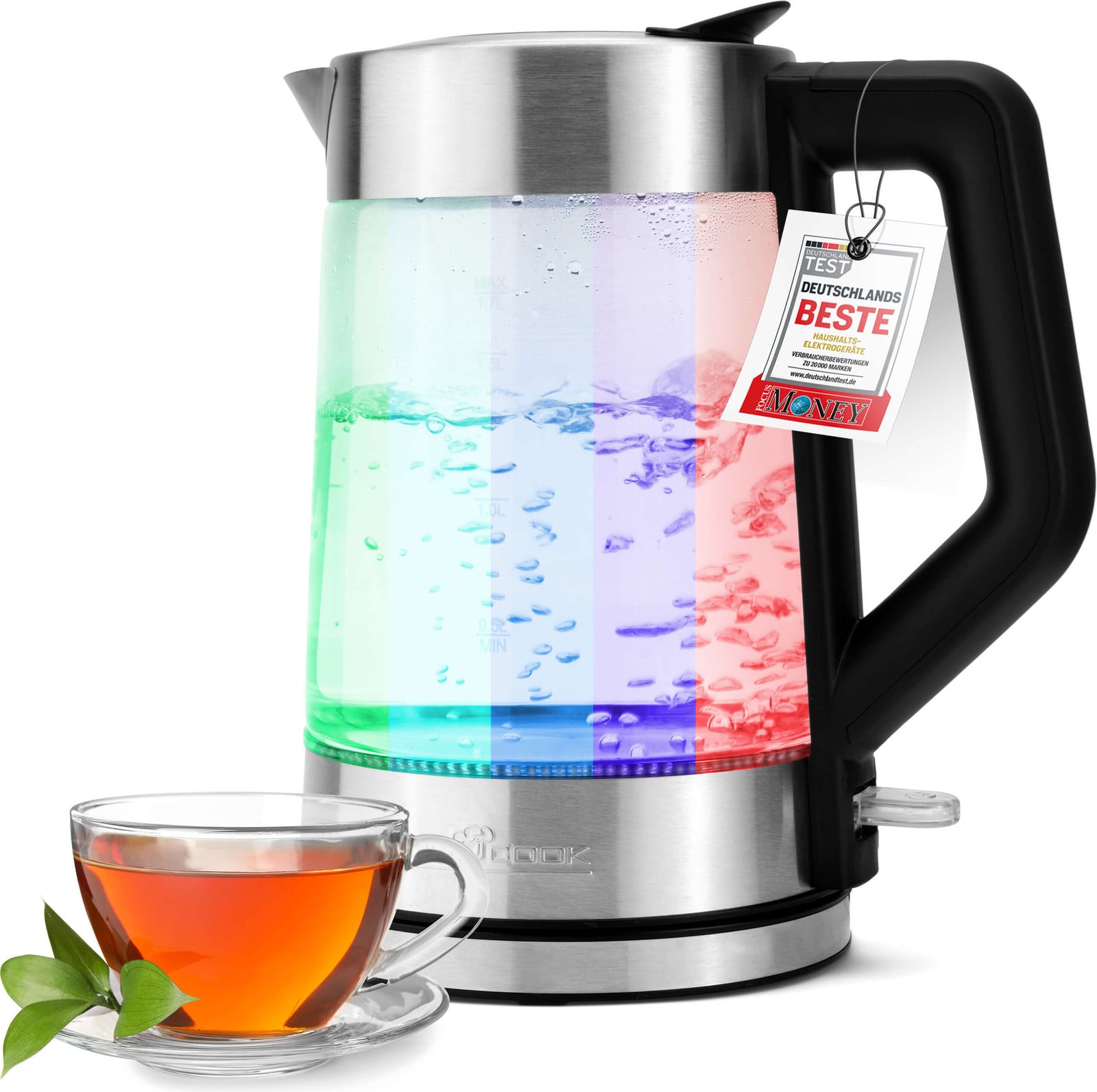 ProfiCook glazen waterkoker PC-WKS 1190 G, roestvrij staal/zwart