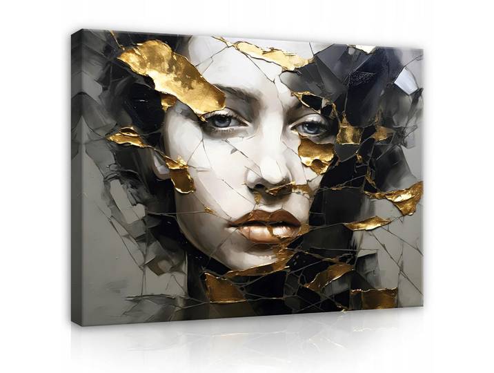 Wallarena Bilder Abstrakt Frau 100x70, Mehrfarbig, Recyclingholz, Rechteckig, 100x70 cm, 3D-Effekt, Bilder & Rahmen, Bilder, Leinwandbilder