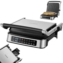 Steinborg Kontaktgrill 2000W mit Touch Display 180° aufklappbar