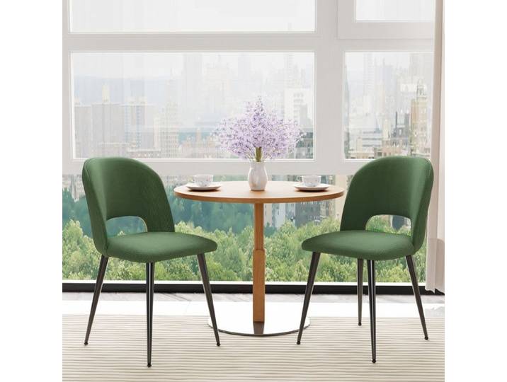 Chaises de Salle à Manger - PIPIPOXER - Lot de 2 - Velours Vert - Métal - Style Moderne