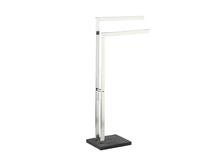 WENKO Porte Serviettes Salle de Bain sur Pied Slate Rock\, polyrésine Effet Ardoise - Acier INOX\, 43\,5x86\,5x20 cm