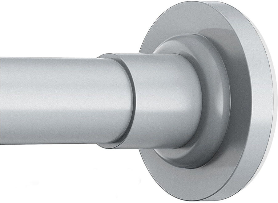 Ebern Designs 48cm Straight Shower Curtain Pole & Hook Set Grey 48cm W