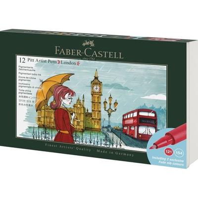 Faber-Castell Tuschestift Pitt Artist Pen, 12er Geschenk Set London