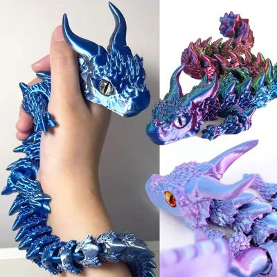 Inspired Finds Movable 3D Printed Dragon Toy Articulated Fidget & Desk Ornament For Stress Relief & Gifting black