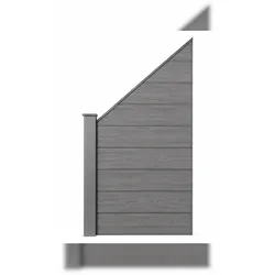 WPC Sichtschutzzaun CARACAS 1x Schrägelement V2 ca. 91x105 cm - Grau