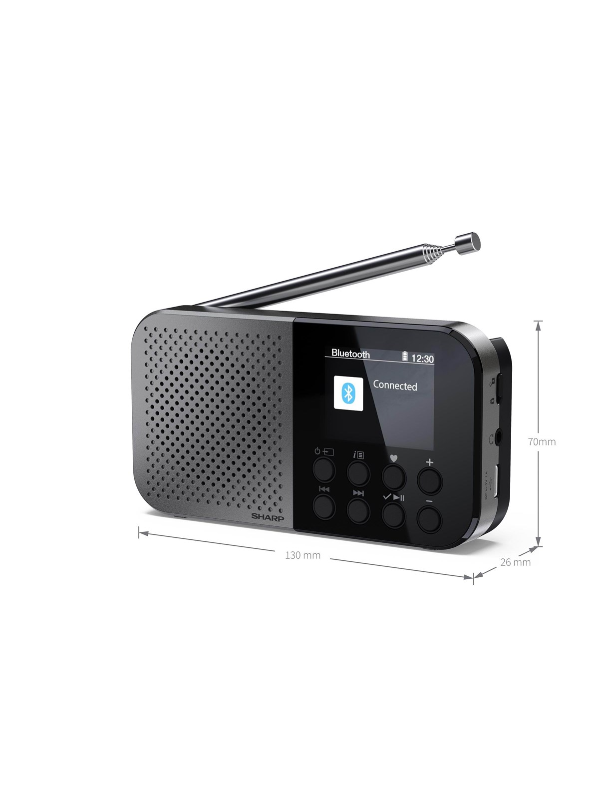 Sharp Osaka DR-P520 - DAB portable radio - no operating system - DAB/DAB+/FM - Mono