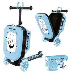 Kidiyana Kinderroller mit Koffer - 3-Rad Scooter blau