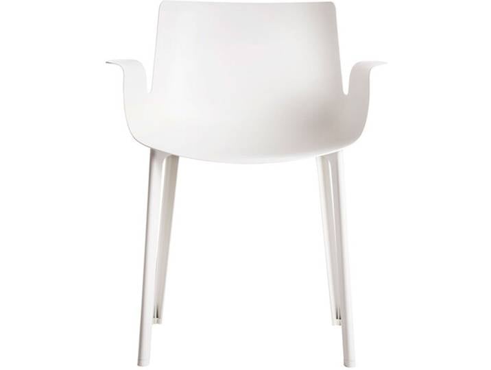 Kartell Armlehn-Stuhl Piuma weiß, Designer Piero Lissoni, 62x77x54 cm