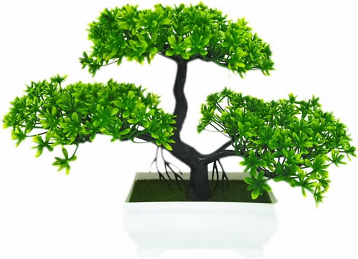 Realistische Kunst Bonsai Boom in Pot voor Binnenhuisdecoratie Groen