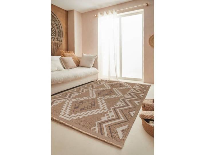Tapis - NAZAR RUGS - 120x170 cm - Aspect jute - Motif oriental - Marron