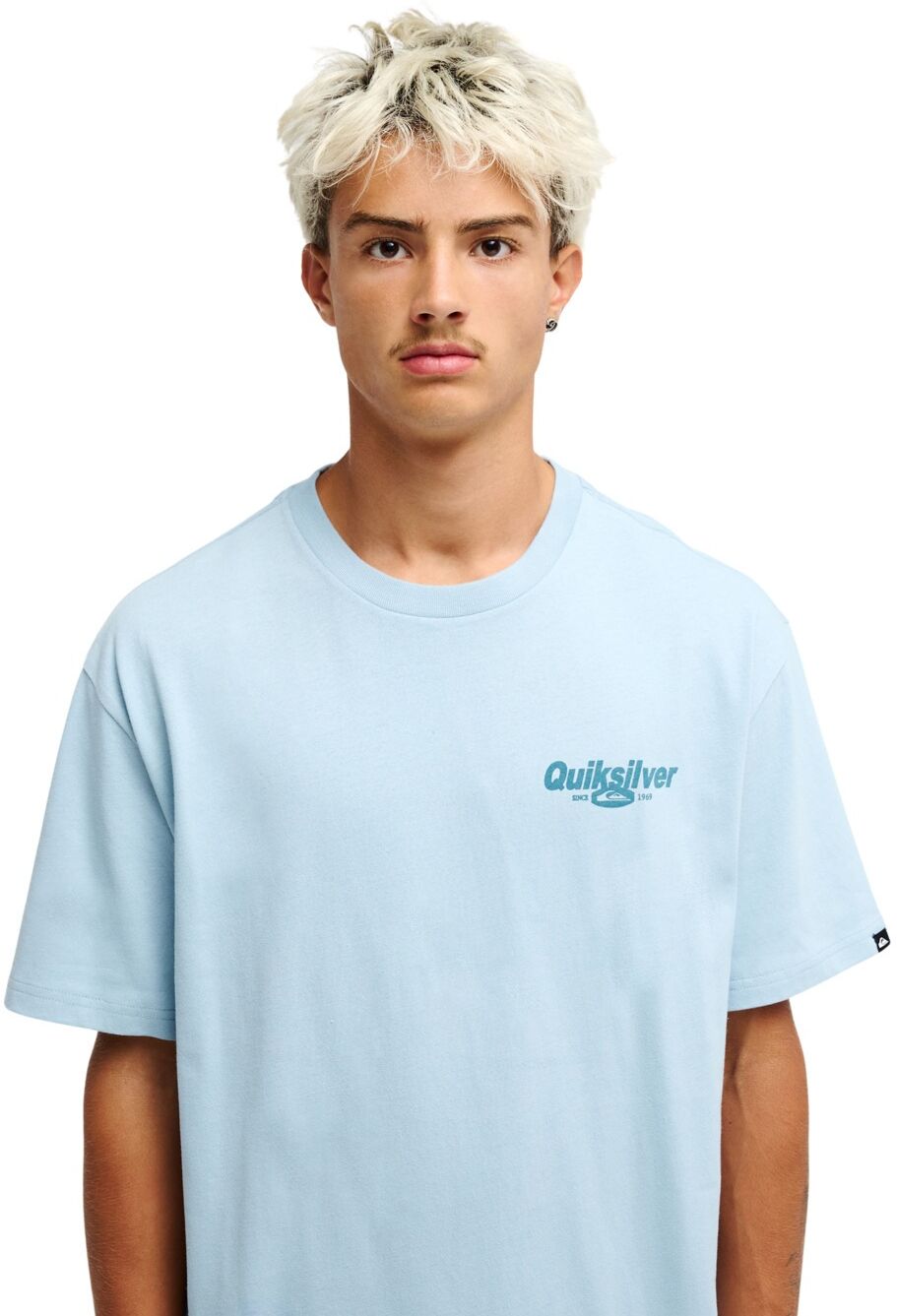 T-Shirt QUIKSILVER "Deep House", Herren, Gr. M, blau (blau fog), Obermaterial: 100% Baumwolle., Shirts T-Shirt