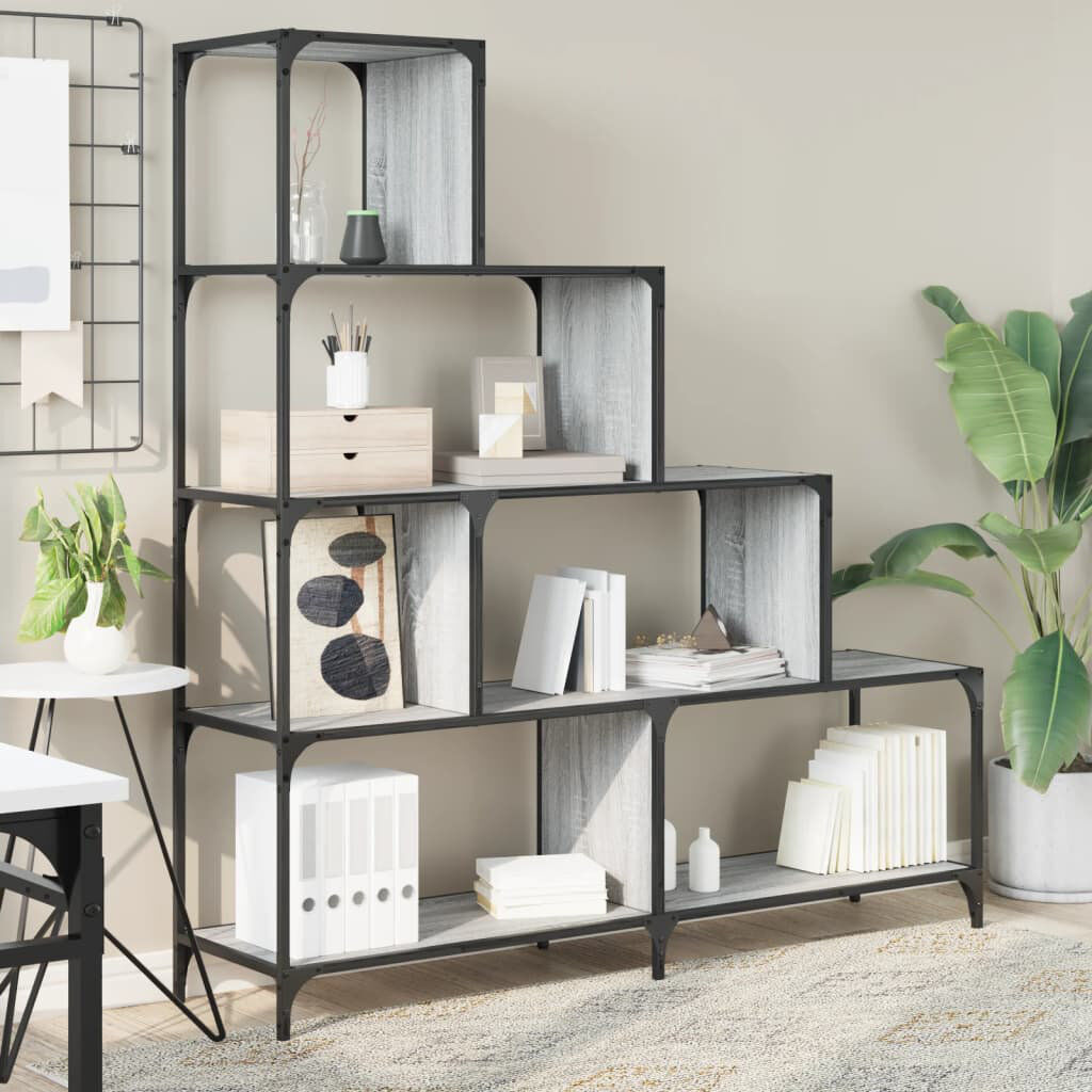 Natur Pur Cedartown 149cm H x 139cm W Metal Bookcase Grey Sonoma 149cm H X 139cm W X 33.5cm D