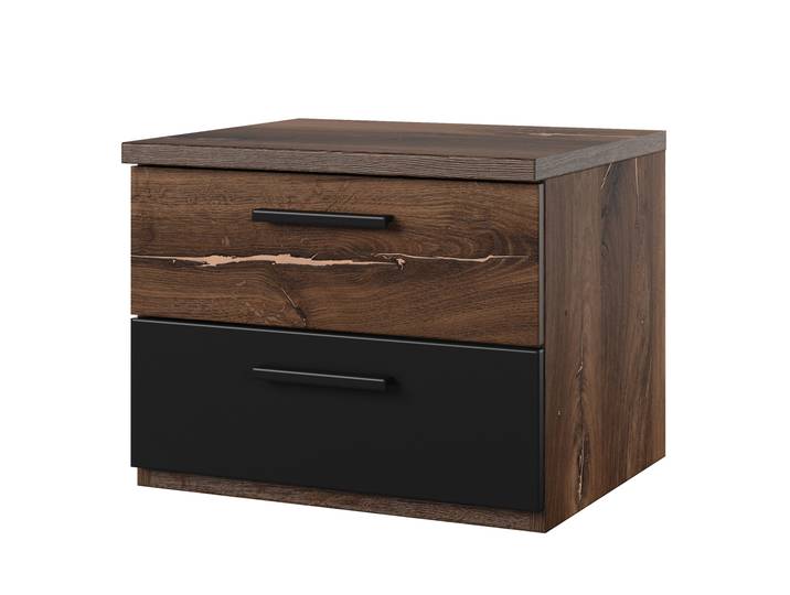 Masseno Nachttisch SIGNORA Nachtschrank Beistelltisch für Schlafzimmer 46,3 x 36,5 x 40 cm Eichefarben