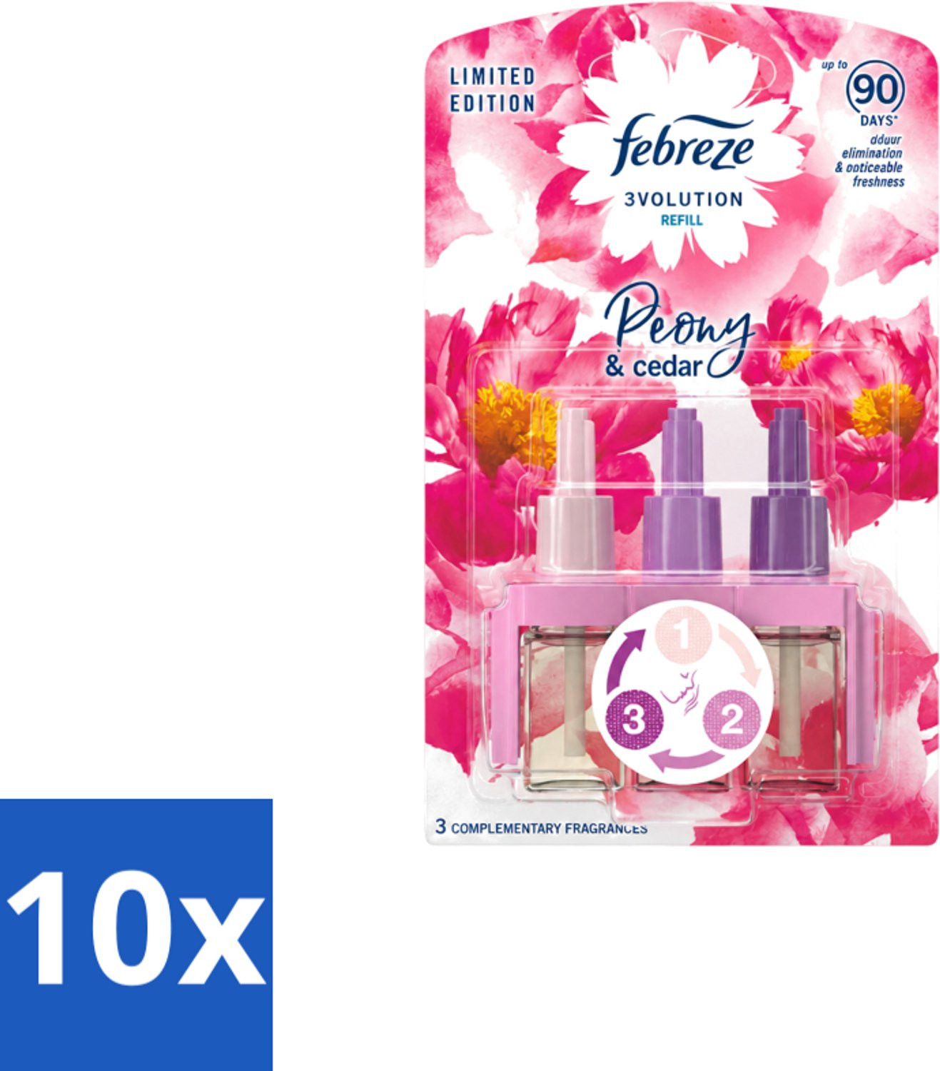 Febreze Ambi Pur 3Volution Luchtverfrisser Peony & Cedar - 10 stuks