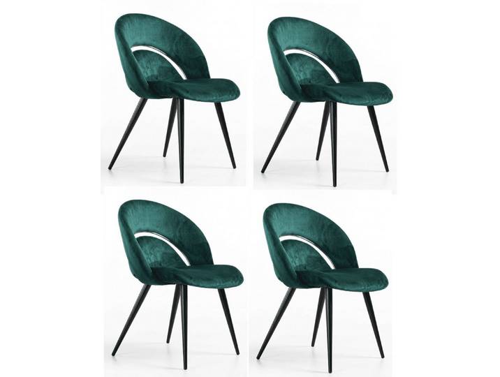 JVmoebel Sitzgruppe Luxuriöser Esszimmerstühle 4er Set Smaragdgrün Samt Oval, (4-tlg., 4er-Set)