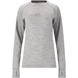 SOS Nuuk Woll Baselayer langes Skiunterhemd Damen 1005 - light grey melange S