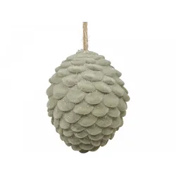 Chic Antique Baumschmuck Tannenzapfen Velours, H4,5/Ø4 cm, verte