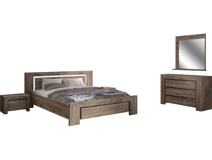 Jugendzimmer-Set GAMI Brugge , braun (eiche natur), ohne Matratze, B/H: 160cm x 200cm, Holzwerkstoff, Schlafzimmermöbel-Sets, Jugendzimmer-Set, In 2 Farben erhältlich