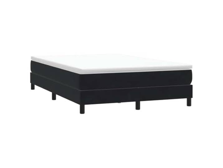 RJPLMFV Bett, Velours, Schwarz, 140 x 210 cm, ohne Matratze Lattenrost inklusive, weicher und glatter Stoff, robuste Füße, warmer Komfort