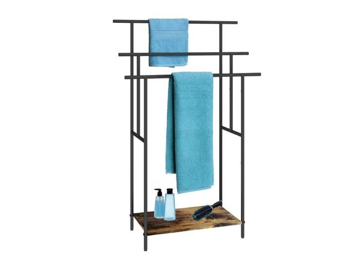 Relaxdays Industrial Handtuchständer mit Ablage