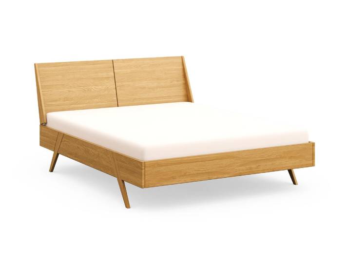 Naturwohnen Massivholzbett 160x200cm Eiche natur geölt Serie Arbor Doppelbett Design und Handwerk vereint mit bioola® nature veredelt