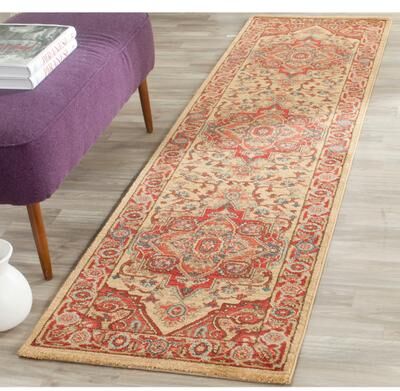 SAFAVIEH Mahal Reka Traditional Grandeur Red/ Natural Rug