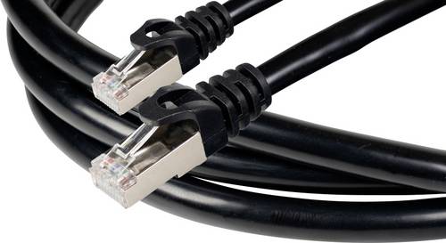 Joy-it NK1MC7 RJ45 Patchkabel CAT 7 S/FTP 1m Schwarz doppelt geschirmt, Extrem robuste Geflechtschirmung, Geflechtschirm