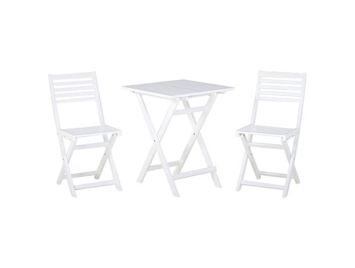 BALKONSET 2-Sitzer Akazienholz weiß Fiji