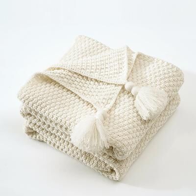 Shop Station Cozy Knitted Throw Blanket Nordic Soft Plaid Sofa Blanket For Bed, Couch & Office Nap beige 59.06 78.74 Inches