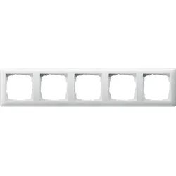 Abdeckrahmen 5fach GIRA Standard 55 Reinweiß-glänzend, 1 Stück