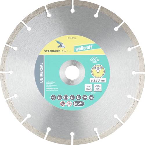 Wolfcraft 8319000 Diamanttrennscheibe 230mm 1 St. Bimsstein, Stein