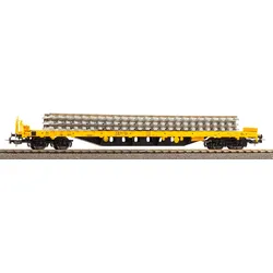 PIKO 24501 H0 Flachwagen Rs Bauzug VI beladen mit Betonschwellenstapel