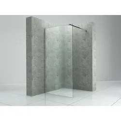 Fa-Bausysteme Walk-In Glasdusche Klarglas Halterung: Chrome 1400 mm