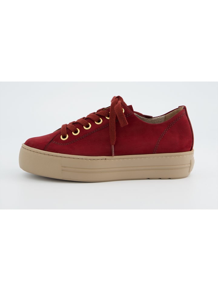 Paul Green Leder-Sneakers in Bordeaux - 40