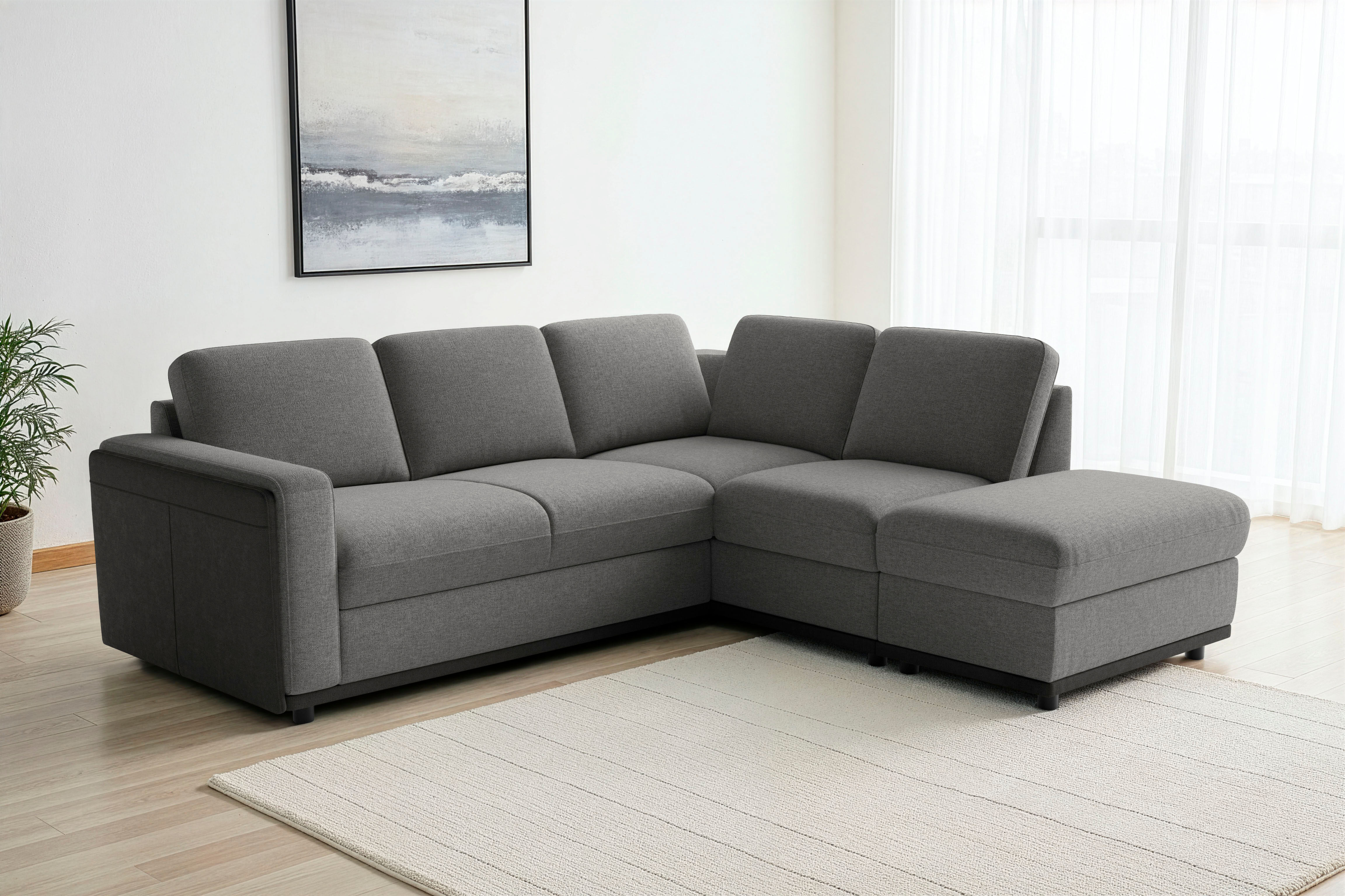 Sit & More sit&more "Cordoba L-Form, B: 232 cm, optional Schlaffunktion & Stauraum" Couch mit XXL-Komfort, großzügige Sitzfläche