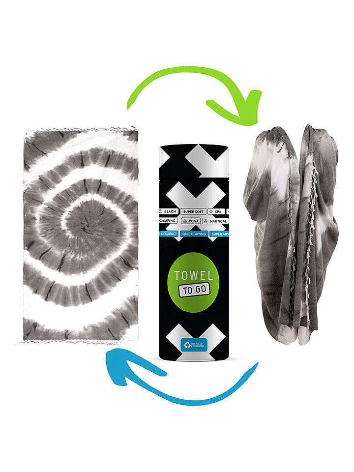 Towel to Go 2in1-Strandtuch und Pareo in Schwarz/ Weiß - (L)180 x (B)100 cm - onesize