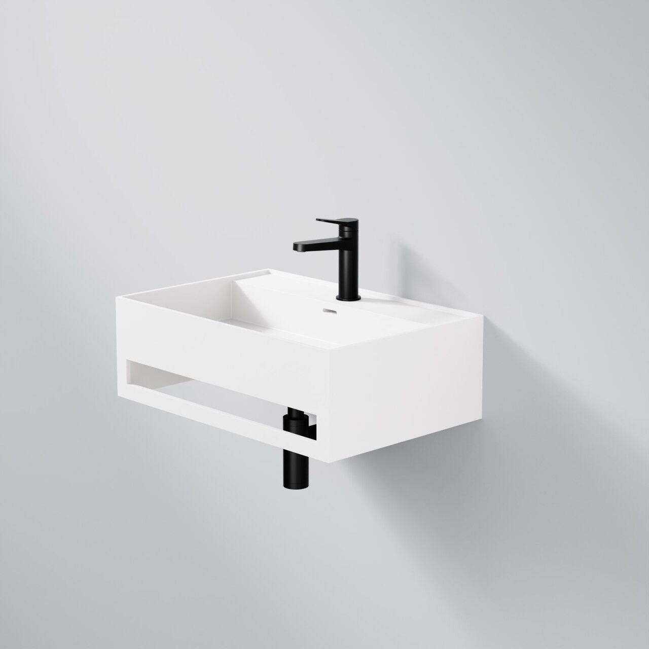 Steinberg Serie 443 Waschtisch Wandwaschtisch rechteckig aus Mineo Stone, 443 7260 W 443 7260 W