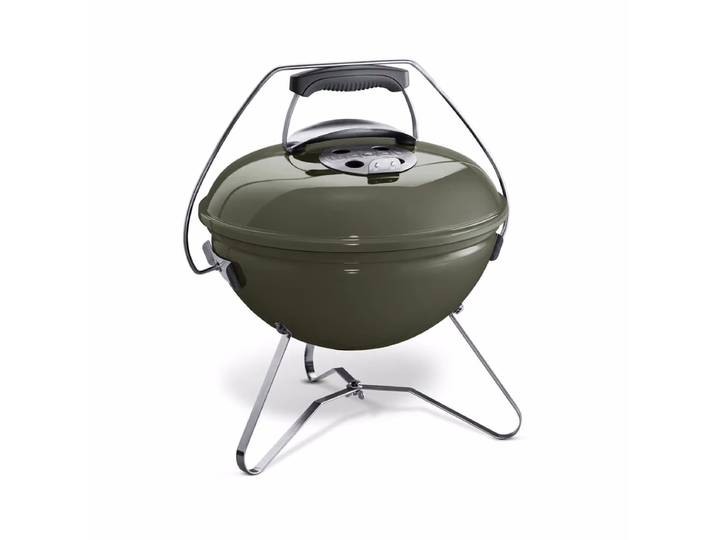 Weber Smokey Joe Premium Smokey green Kugelgrill – Weber Holzkohlegrill/Kohlegrill – smoke grey