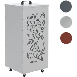 Pelletbehälter HWC-Q30 Ranken, Pelletbox Aufbewahrungsbox für z.B. Tierfutter, Rollen Füße 86x37x37cm ~ weiß-hellgrau
