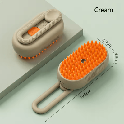 Inspire Picks 3 in 1 Rechargeable Steam Pet Grooming Brush Pet Grooming Brush With Spray Massage & Deshedding Technology cream