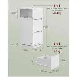 Vasagle, Nachttisch, Fabian 2er Set (30 x 25 x 65 cm)