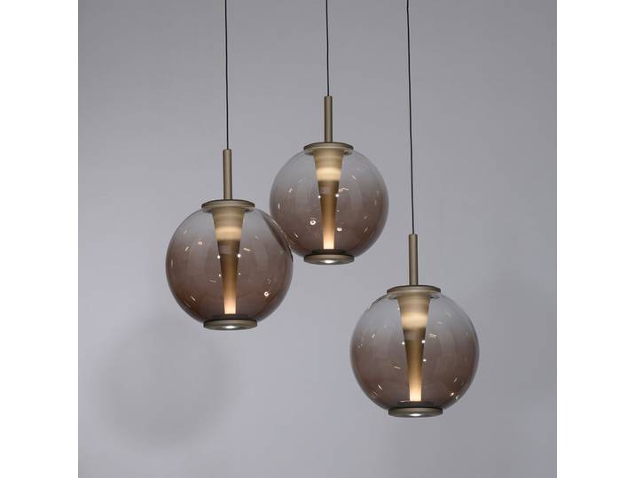 Suspension LED E-Infinity, bronze/ambre, Ø 50 cm, CCT - PURE - Salon / séjour - Verre - Avec abat-jour