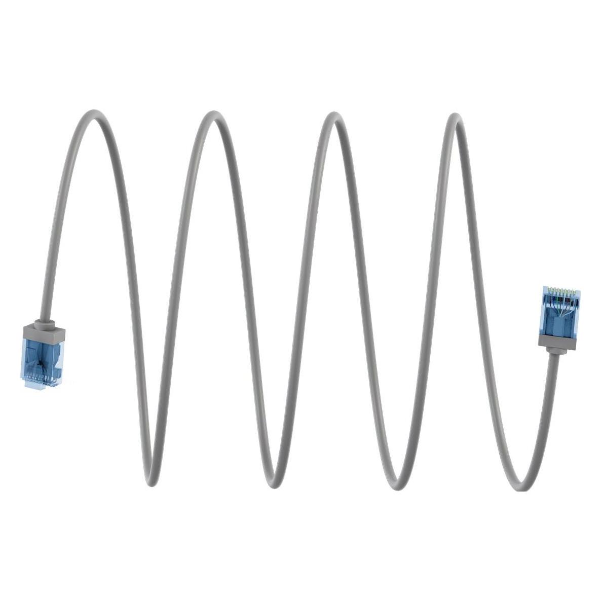 Goobay Ultraflexibles CAT 6A Patchkabel, slim, U/UTP, grau (CAT6a, 0.50 m) (74221)